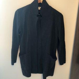 J. Crew Open-Front Sweater-Blazer in Gray